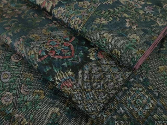 平和屋着物■極上　都喜ヱ門　本場大島紬　道長名物裂　切嵌花文　藤絹織物謹製　逸品　DZAA7918kh5