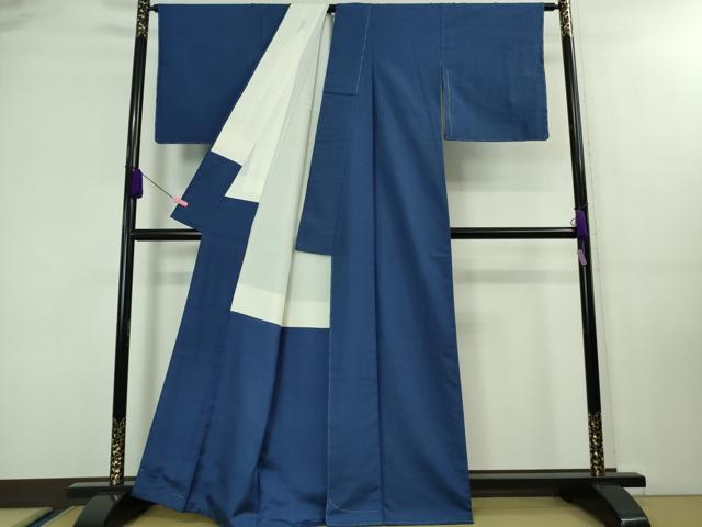 平和屋着物○結城紬 色無地 鼠色 正絹 逸品 AABA4614ck 銀座【着物2967