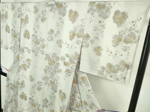 平和屋着物▽極上　小紋　単衣　お召地　南天蔦の葉　金彩　逸品　未使用　DZAA7941kh5_3