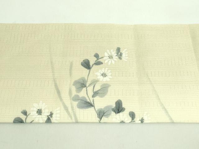 平和屋着物□極上 夏物 九寸名古屋帯 手描き 枝花文 逸品 DZAA7959kh5