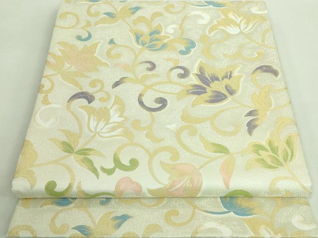 平和屋本店■極上　西陣　木野織物　菱屋善兵衛謹製　六通柄袋帯　更紗花唐草　金糸　逸品　未使用　DZAA7976kh5