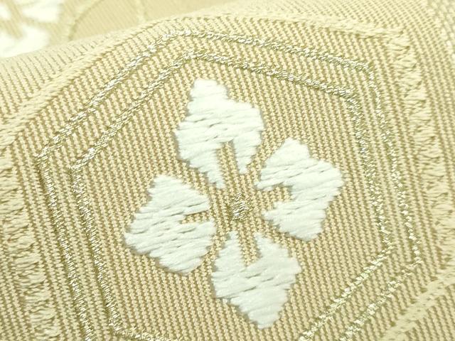 平和屋着物■極上　西陣　河村織物　河村つづれ　八寸名古屋帯　唐織　市松宝尽くし　榛色地　金糸　逸品　DZAA8000kh5 平和屋着物□極上 西陣 河村織物 河村つづれ 八寸名古屋帯 唐織 市松