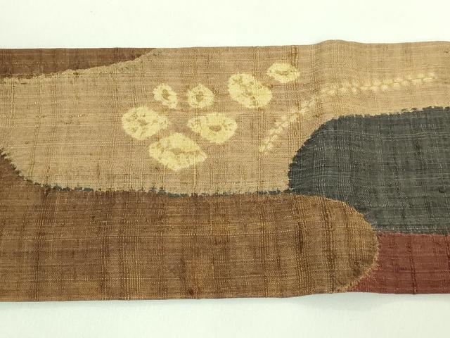 平和屋着物■極上　九寸名古屋帯　生紬地　絞り　霞文　逸品　DZAA8006kh5 平和屋着物□極上 九寸名古屋帯 生紬地 絞り 霞文 逸品