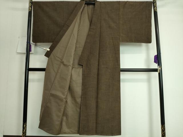 平和屋本店■極上　男性　紬　アンサンブル　長羽織　色無地　岩井茶色　逸品　未使用　DZAA6400kh5 平和屋本店□極上 男性 紬 アンサンブル 長羽織 色無地 岩井茶色 逸品 未