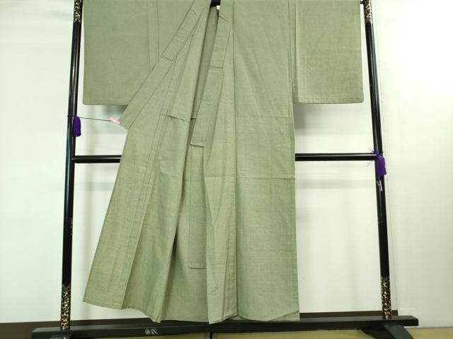 平和屋本店□極上 男性 結城紬 アンサンブル 長羽織 単衣 100亀甲 総詰め 