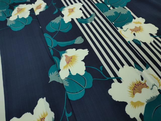 新品 撫松庵 セオアルファ 夏宵カラス モノトーン 夏着物 小紋 浴衣 6474 撫松庵 セオアルファ 夏宵カラス モノトーン 夏着物 小紋 浴衣 6474.5