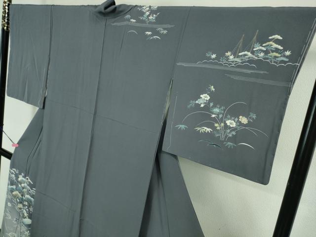 平和屋着物■極上　京友禅の人間国宝　上野為二　訪問着　立波吉祥松花文　薄花色地　暈し染め　逸品　未使用　DZAA8066kh5 平和屋着物□極上 京友禅の人間国宝 上野為二 訪問着 立波