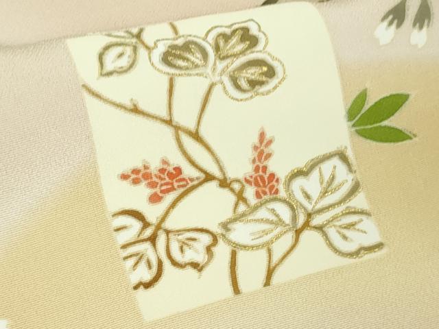 平和屋本店□極上 訪問着 友禅 枝桜 薄い一斤染色地 暈