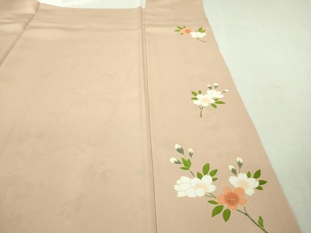 平和屋本店□極上 訪問着 友禅 枝桜 薄い一斤染色地 暈