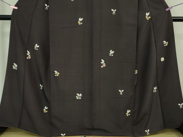 平和屋着物□極上 十日町 名門青柳謹製 赤城紬 草木染 絞り 兎 うさぎ 似せ