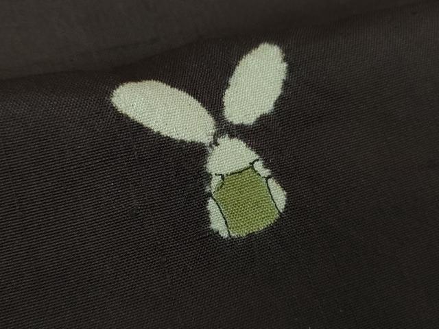 平和屋着物□極上 十日町 名門青柳謹製 赤城紬 草木染 絞り 兎 うさぎ 似せ