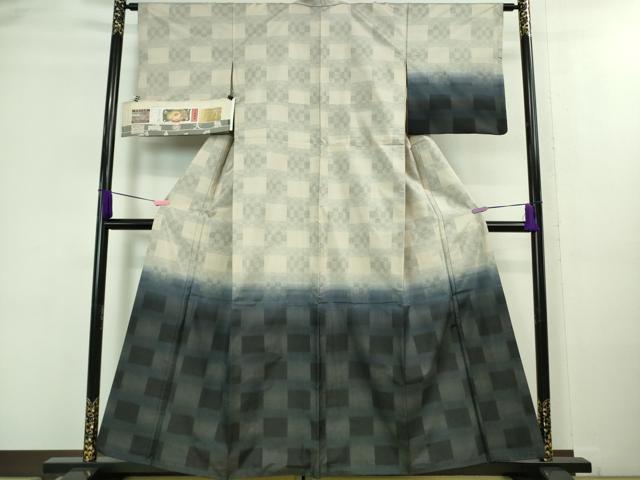 平和屋本店■極上　都喜ヱ門　本場大島紬　訪問着　7マルキ　古都の市松　藤絹織物謹製　証紙付き　逸品　DZAA8108kh5