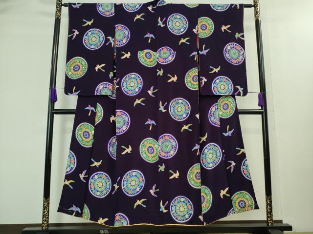 平和屋着物■極上　アンティーク　大正ロマン　小紋　舞鳥正倉院文様　暈し染め　逸品　DZAA8128kh5