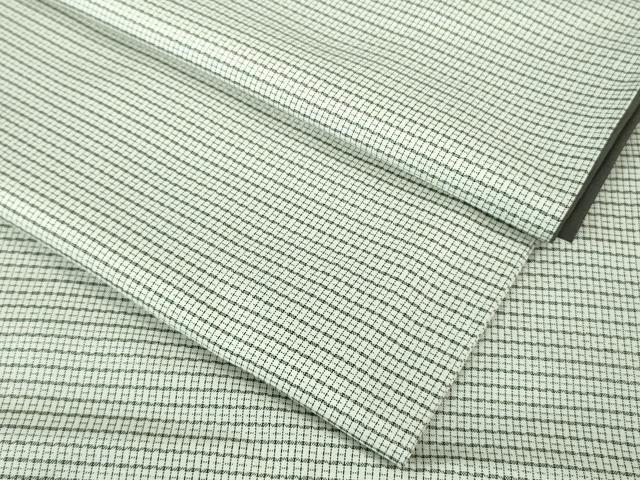 平和屋着物■極上　本場大島紬　白大島　格子　逸品　DZAA8137kh5