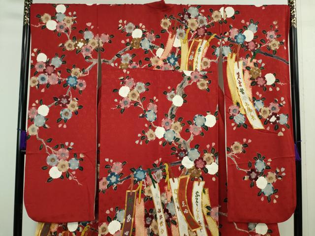 平和屋着物■極上　振袖　友禅　駒刺繍　短冊　枝花文　金糸　逸品　DZAA8166kh5 平和屋着物○極上 振袖 友禅 駒刺繍 短冊 枝花文 金糸 逸品