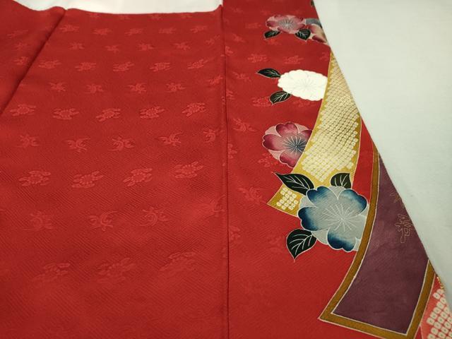 平和屋着物□極上 振袖 友禅 駒刺繍 短冊 枝花文 金糸 逸品 DZAA8166kh5