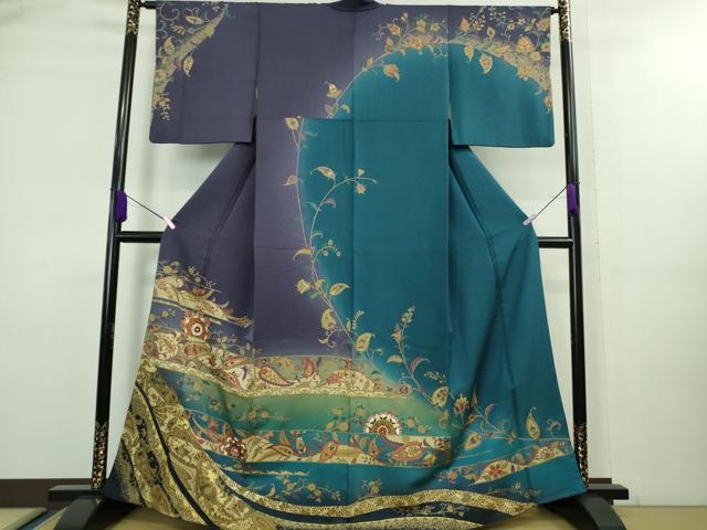 2点セット【訪問着】モダンでエレガント　正絹　更紗模様　逸品❗️ 2点セット【訪問着】モダンでエレガント 正絹 更紗模様 逸品