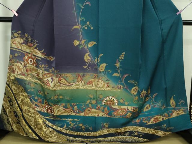 平和屋本店□極上 訪問着 草花文 暈し染め 金彩 逸品 DZAA6563kh5