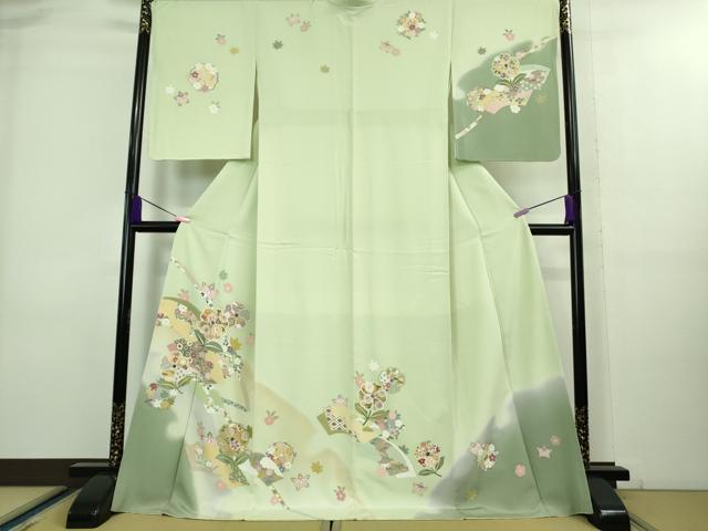 平和屋野田店■訪問着　紫陽花　暈し染め　逸品　BAAH9467jx