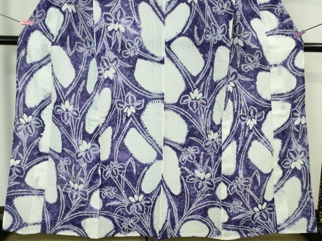 平和屋本店□極上 夏物 銀座秀粋 浴衣 有松鳴海絞り 杜若 綿紅梅 逸品