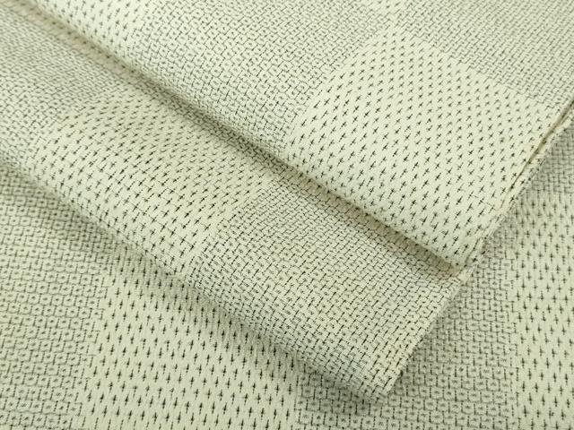 平和屋本店■極上　本塩沢　単衣　110亀甲　市松文様　ゑり善扱い　ロング丈　逸品　未使用　DZAA8198kh5