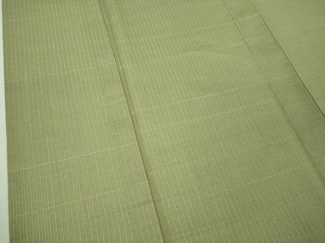平和屋本店■極上　夏物　銀座もとじ　夏お召　間道　柳茶色地　逸品　DZAA8203kh5_5