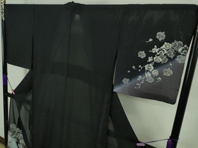 平和屋着物■極上　夏物　訪問着　絽　胡蝶蘭　濃紺地　暈し染め　金銀彩　逸品　未使用　DZAA8212kh5_2
