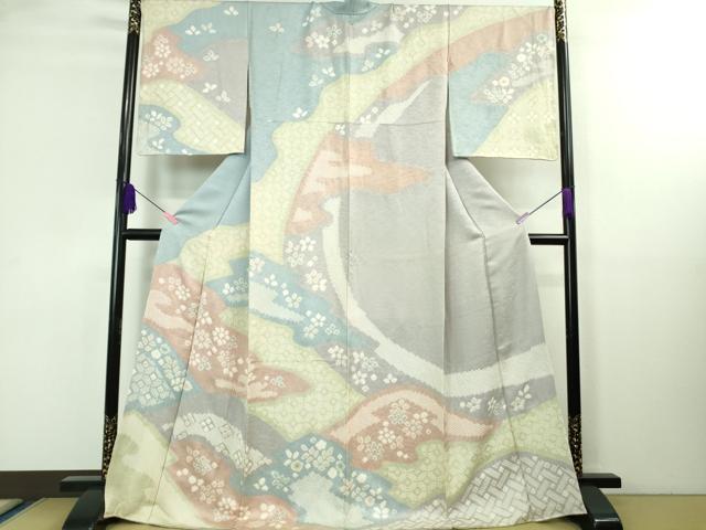 平和屋着物■極上　訪問着　絞り　舞花文　ロング丈　逸品　DZAA8236kh5