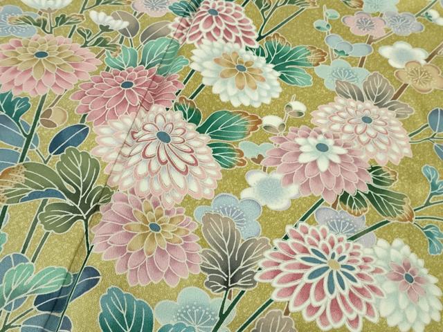 平和屋着物○極上 訪問着 鴛鴦 吉祥花文 たたき染め 暈し染め 金彩