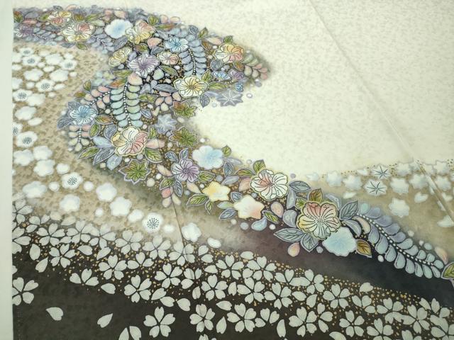 平和屋着物□極上 訪問着 辻が花 暈し染め 金彩 ロング丈 逸品 DZAA8242kh5