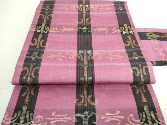 平和屋着物■極上　1854年創業　帯屋捨松　九寸名古屋帯　わらび文　金糸　証紙付き　逸品　未使用　DZAA8257kh5