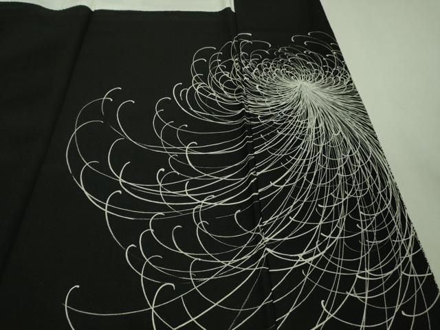 平和屋本店□極上 伊沢正男 訪問着 手描き 乱菊 黒地 逸品 DZAA8330kh5