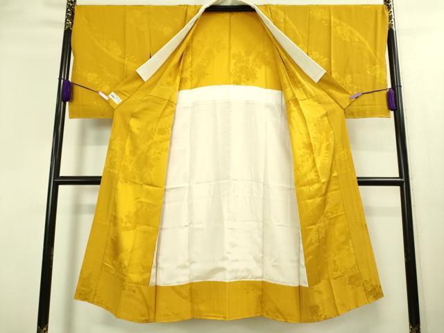 平和屋着物□上質な長襦袢 無双仕立て 辻が花地紋 山吹茶色 やまと誂製