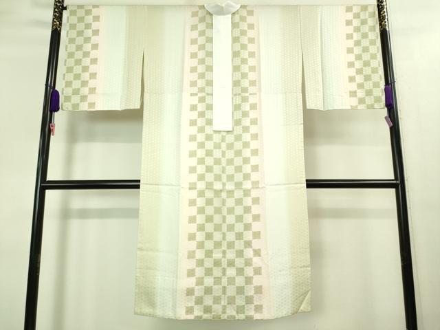 平和屋着物○上質な長襦袢 無双仕立て 半衿付き 市松文様 暈し染め