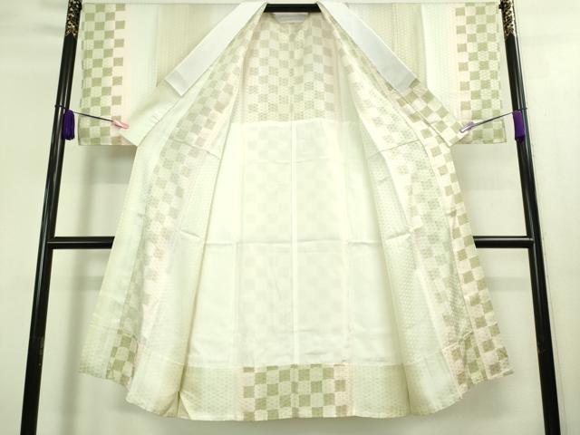 平和屋着物■上質な長襦袢　無双仕立て　半衿付き　市松文様　暈し染め　逸品　未使用　DZAA8348kh5 平和屋着物○上質な長襦袢 無双仕立て 半衿付き 市松文様 暈し染め