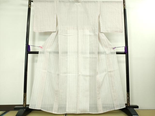 平和屋着物■極上　夏物　本場小千谷ちぢみ　麻　縞　　逸品　DZAA8358kh5_1
