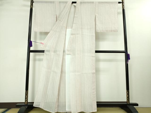 平和屋着物■極上　夏物　本場小千谷ちぢみ　麻　縞　　逸品　DZAA8358kh5_2