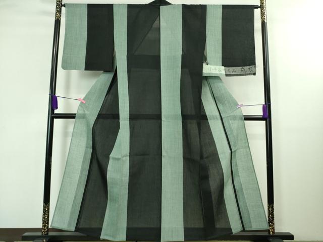 平和屋着物■極上　夏物　本場小千谷ちぢみ　麻衣　間道　反端付き　逸品　DZAA8368kh5