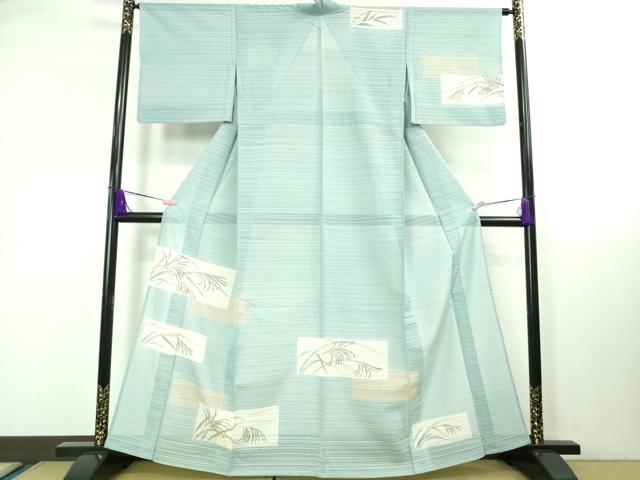 平和屋着物■極上　夏物　訪問着　変わり絽　芒　すすき　空色地　銀彩　逸品　DZAA8381kh5 平和屋着物□極上 夏物 訪問着 変わり絽 芒 すすき 空色地 銀彩 逸品
