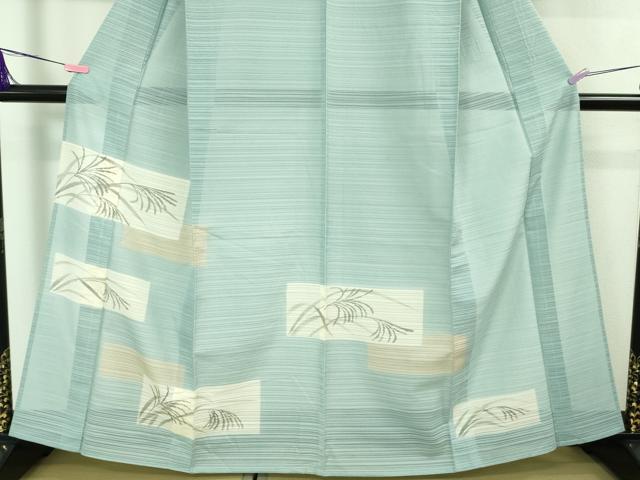 平和屋着物■極上　夏物　訪問着　変わり絽　芒　すすき　空色地　銀彩　逸品　DZAA8381kh5 平和屋着物□極上 夏物 訪問着 変わり絽 芒 すすき 空色地 銀彩 逸品