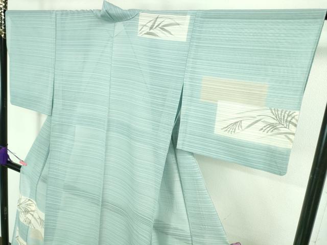 平和屋着物■極上　夏物　訪問着　変わり絽　芒　すすき　空色地　銀彩　逸品　DZAA8381kh5 平和屋着物□極上 夏物 訪問着 変わり絽 芒 すすき 空色地 銀彩 逸品