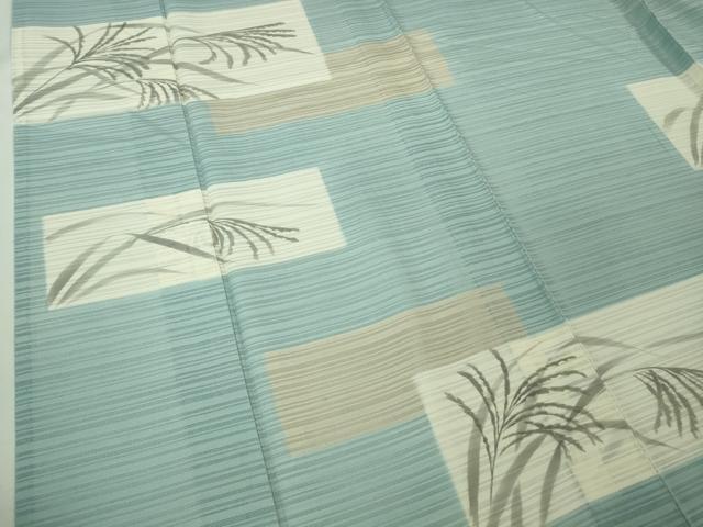 平和屋着物□極上 夏物 訪問着 変わり絽 芒 すすき 空色地 銀彩 逸品