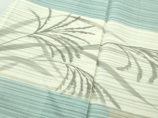 平和屋着物■極上　夏物　訪問着　変わり絽　芒　すすき　空色地　銀彩　逸品　DZAA8381kh5 平和屋着物□極上 夏物 訪問着 変わり絽 芒 すすき 空色地 銀彩 逸品