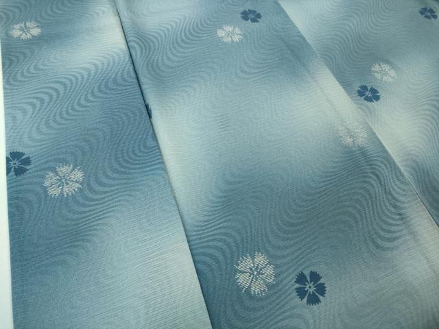平和屋本店■極上　夏物　池田重子コレクション　小紋　絽縮緬　流水花文　暈し染め　銀彩　伊と幸　反端付き　逸品　未使用　DZAA8384kh5_3