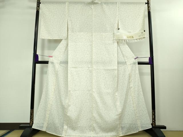 平和屋本店□極上 夏物 染織の名門 しょうざん 生紬 唐草文 証紙付き