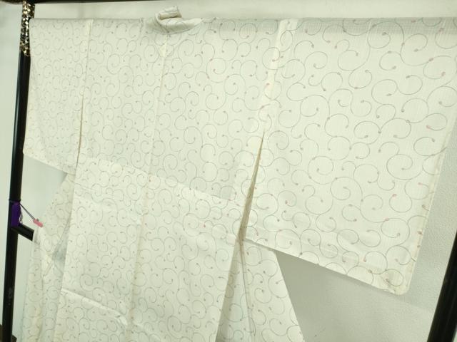平和屋本店■極上　夏物　染織の名門　しょうざん  生紬　唐草文　証紙付き　逸品　未使用　DZAA8386kh5 平和屋本店□極上 夏物 染織の名門 しょうざん 生紬 唐草文 証紙付き