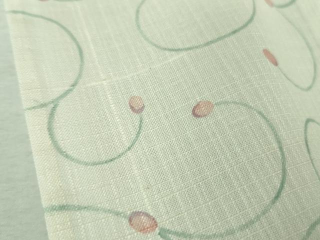 平和屋本店□極上 夏物 染織の名門 しょうざん 生紬 唐草文 証紙付き