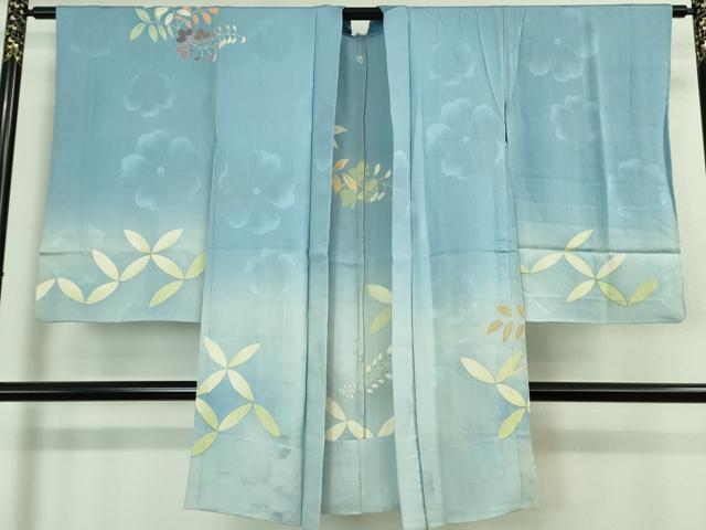 平和屋着物■極上　アンティーク　大正ロマン　長羽織　単衣　草花文　暈し染め　逸品　DZAA8408kh5 平和屋着物□極上 アンティーク 大正ロマン 長羽織 単衣 草花文 暈し