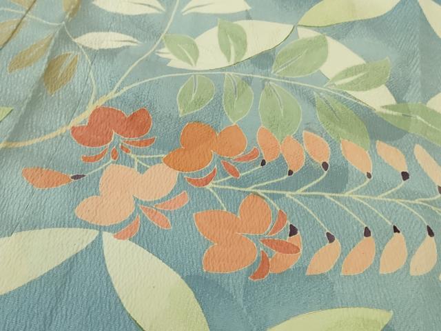 平和屋着物□極上 アンティーク 大正ロマン 長羽織 単衣 草花文 暈し