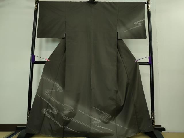 平和屋着物■極上　本場縞大島紬　訪問着　刺し子　刺繍　流水文　逸品　未使用　DZAA8419kh5